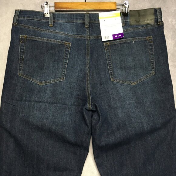 Eddie Bauer Men Flannel Lined Blue Jeans size 40x34 Straight Fit - Lot of 2 Pair - Picture 3 of 16